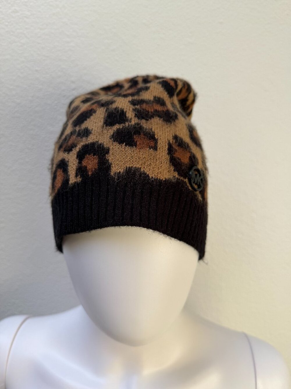 Cute MICHAEL Michael Kors Brushed Leopard Print Knit Beanie Hat